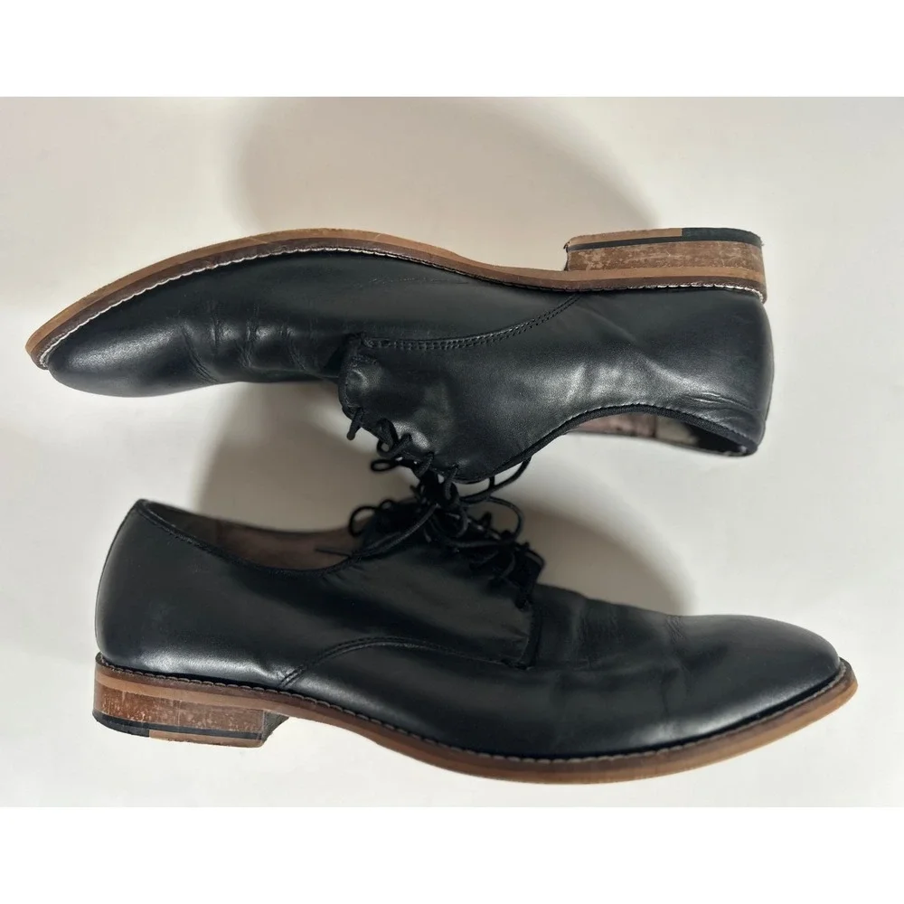 Banana Republic Mens Hinto Black Leather Derby Dress Shoes Size 11 M